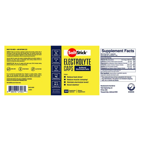 SaltStick Electrolyte Caps 100s-Cramp Solution-SaltStick-Malaysia-Singapore-Australia-Hong Kong-Philippines-Indonesia-Bigbigplace.com