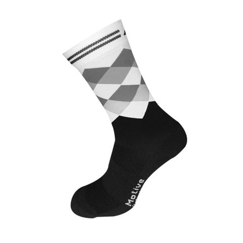 Motive Sock Sport Performance Socks - White/Black-Running Socks-MOTIVE SOCK-Malaysia-Singapore-Australia-Hong Kong-Philippines-Indonesia-Bigbigplace.com