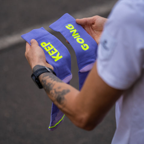 Sporcks Running Socks - Keep Going Purple-Calcetines de running-Sporcks-Malaysia-Singapore-Australia-Hong Kong-Philippines-Indonesia-Bigbigplace.com