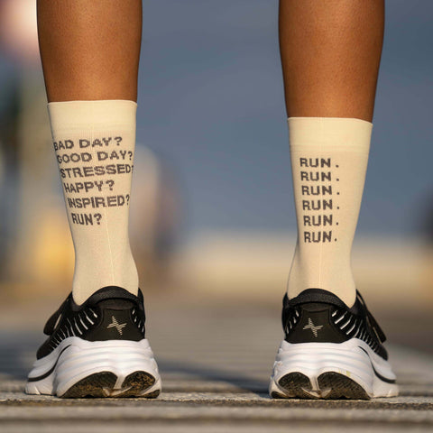 Sporcks Running Socks - Just Run Cream-Calcetines de running-Sporcks-Malaysia-Singapore-Australia-Hong Kong-Philippines-Indonesia-Bigbigplace.com
