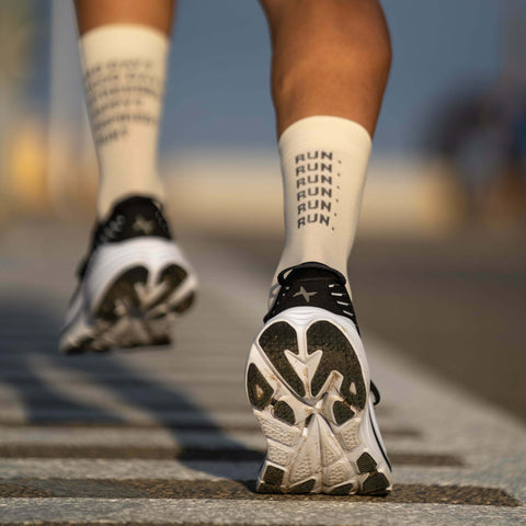 Sporcks Running Socks - Just Run Cream-Calcetines de running-Sporcks-Malaysia-Singapore-Australia-Hong Kong-Philippines-Indonesia-Bigbigplace.com