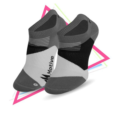Motive Sock Speed Performance Velocity Liner 3D - Grey/White-Running Socks-MOTIVE SOCK-Malaysia-Singapore-Australia-Hong Kong-Philippines-Indonesia-Bigbigplace.com