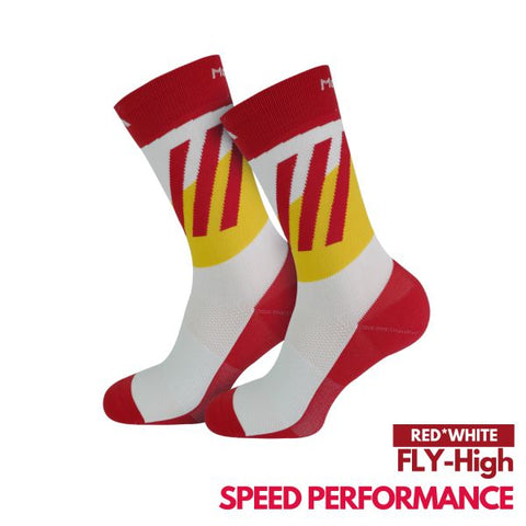 Motive Sock Speed Performance Fly - High Crew Red/White-Running Socks-MOTIVE SOCK-Malaysia-Singapore-Australia-Hong Kong-Philippines-Indonesia-Bigbigplace.com