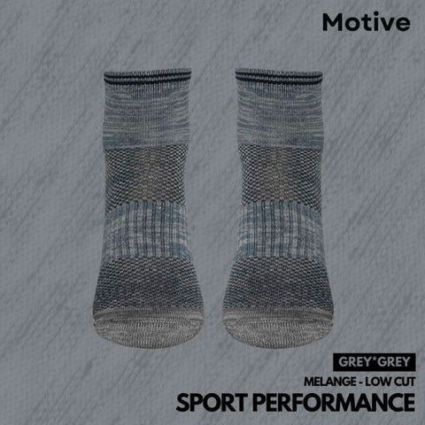 Motive Sock Sport Performance Melange Low Cut - Gray/Gray-Running Socks-MOTIVE SOCK-Malaysia-Singapore-Australia-Hong Kong-Philippines-Indonesia-Bigbigplace.com