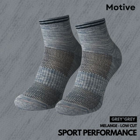 Motive Sock Sport Performance Melange Low Cut - Gray/Gray-Running Socks-MOTIVE SOCK-Malaysia-Singapore-Australia-Hong Kong-Philippines-Indonesia-Bigbigplace.com