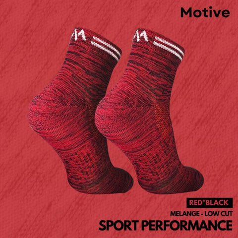 Motive Sock Sport Performance Melange Low Cut - Red/Black-Running Socks-MOTIVE SOCK-Malaysia-Singapore-Australia-Hong Kong-Philippines-Indonesia-Bigbigplace.com