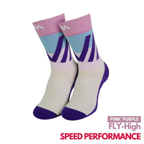 Motive Sock Speed Performance Fly - High Crew Pink/Purple-Running Socks-MOTIVE SOCK-Malaysia-Singapore-Australia-Hong Kong-Philippines-Indonesia-Bigbigplace.com