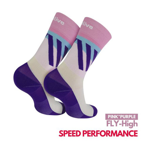 Motive Sock Speed Performance Fly - High Crew Pink/Purple-Running Socks-MOTIVE SOCK-Malaysia-Singapore-Australia-Hong Kong-Philippines-Indonesia-Bigbigplace.com