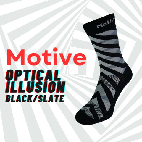 Motive Sock Sport Performance Illusion Crew - Black/Slate-Running Socks-MOTIVE SOCK-Malaysia-Singapore-Australia-Hong Kong-Philippines-Indonesia-Bigbigplace.com