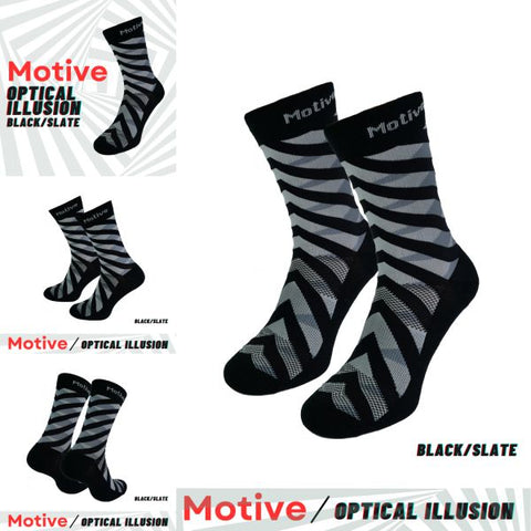 Motive Sock Sport Performance Illusion Crew - Black/Slate-Running Socks-MOTIVE SOCK-Malaysia-Singapore-Australia-Hong Kong-Philippines-Indonesia-Bigbigplace.com