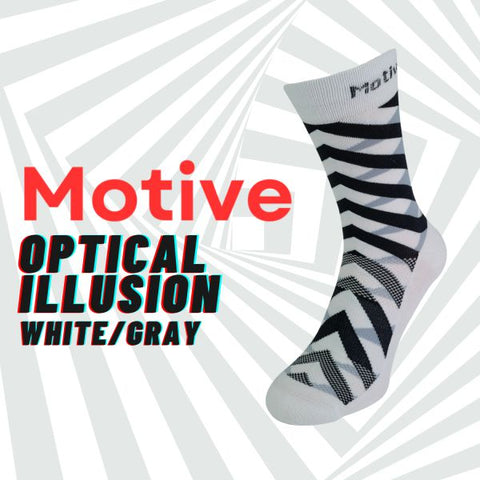 Motive Sock Sport Performance Illusion Crew - White/Grey-Running Socks-MOTIVE SOCK-Malaysia-Singapore-Australia-Hong Kong-Philippines-Indonesia-Bigbigplace.com