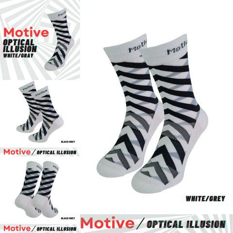 Motive Sock Sport Performance Illusion Crew - White/Grey-Running Socks-MOTIVE SOCK-Malaysia-Singapore-Australia-Hong Kong-Philippines-Indonesia-Bigbigplace.com