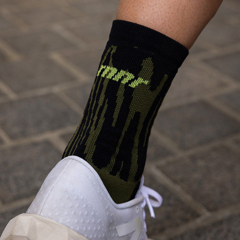 Rnnr Marathon Sock - Drippy Cheetah Green-Rnnr-Malaysia-Singapore-Australia-Hong Kong-Philippines-Indonesia-Bigbigplace.com