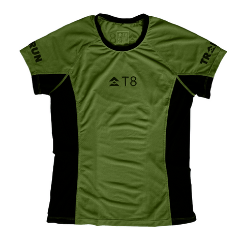 T8 Women's Iced Tee Shirt Olive-Running Top-T8 Run-Malaysia-Singapore-Australia-Hong Kong-Philippines-Indonesia-Bigbigplace.com