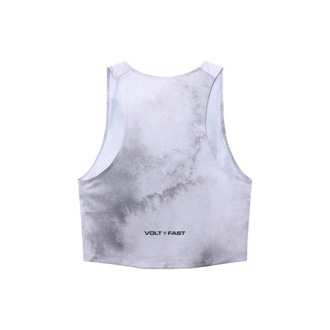 Volt And Fast Women's Bolt Sports Crop Top Tie Dye V1 Series - Lightning Grey-VoltandFast-Malaysia-Singapore-Australia-Hong Kong-Philippines-Indonesia-Bigbigplace.com
