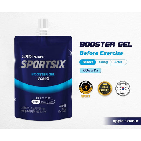 Sportsix Booster Gel Apple 60g-Boost Energy-Sportsix-Malaysia-Singapore-Australia-Hong Kong-Philippines-Indonesia-Bigbigplace.com