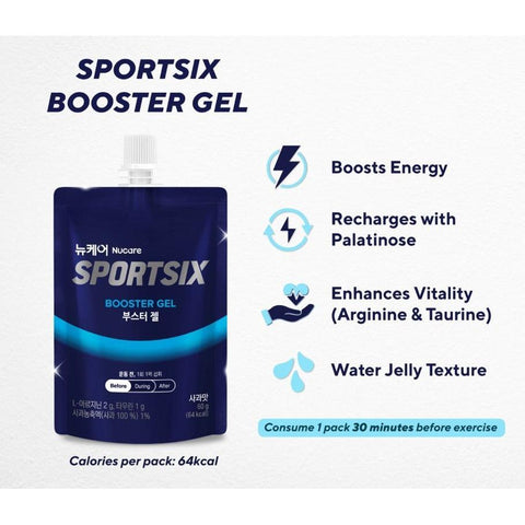 Sportsix Booster Gel Apple 60g-Boost Energy-Sportsix-Malaysia-Singapore-Australia-Hong Kong-Philippines-Indonesia-Bigbigplace.com