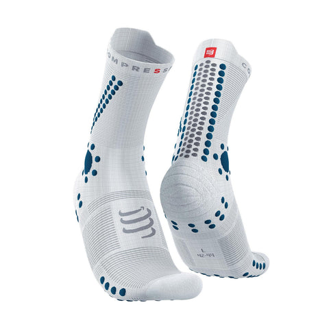 Compressport Pro Racing Socks v4.0 Trail - White/Fjord Blue-Compression-Compressport-Malaysia-Singapore-Australia-Hong Kong-Philippines-Indonesia-Bigbigplace.com