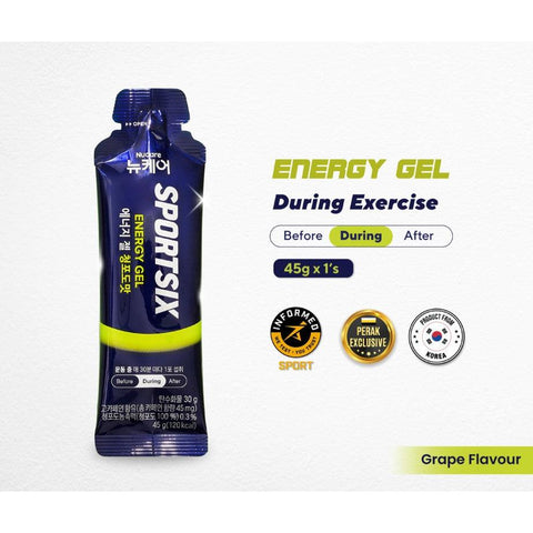 Sportsix Energy Gel Green Grape 45g-Boost Energy-Sportsix-Malaysia-Singapore-Australia-Hong Kong-Philippines-Indonesia-Bigbigplace.com