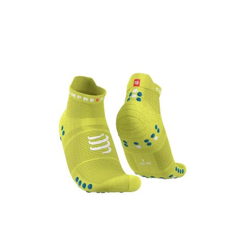 Compressport Pro Racing Socks V4.0 Ultralight Run Low - Primerose/Fjord Blue-Socks-Compressport-Malaysia-Singapore-Australia-Hong Kong-Philippines-Indonesia-Bigbigplace.com