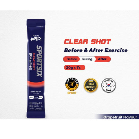 Sportsix Clear Shot Grapefruit 20ml-Boost Energy-Sportsix-Malaysia-Singapore-Australia-Hong Kong-Philippines-Indonesia-Bigbigplace.com