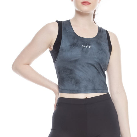 Volt and Fast Women's Bolt Sports Crop Top V2 - Black-VoltandFast-Malaysia-Singapore-Australia-Hong Kong-Philippines-Indonesia-Bigbigplace.com