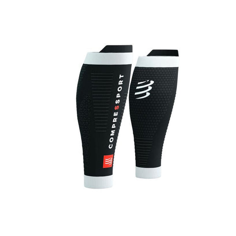 Compressport R2 3.0 Calf Sleeve - Black/White-Compression-Compressport-Malaysia-Singapore-Australia-Hong Kong-Philippines-Indonesia-Bigbigplace.com