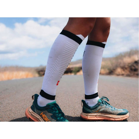 Compressport R2 3.0 Calf Sleeve - White/Black-Compression-Compressport-Malaysia-Singapore-Australia-Hong Kong-Philippines-Indonesia-Bigbigplace.com